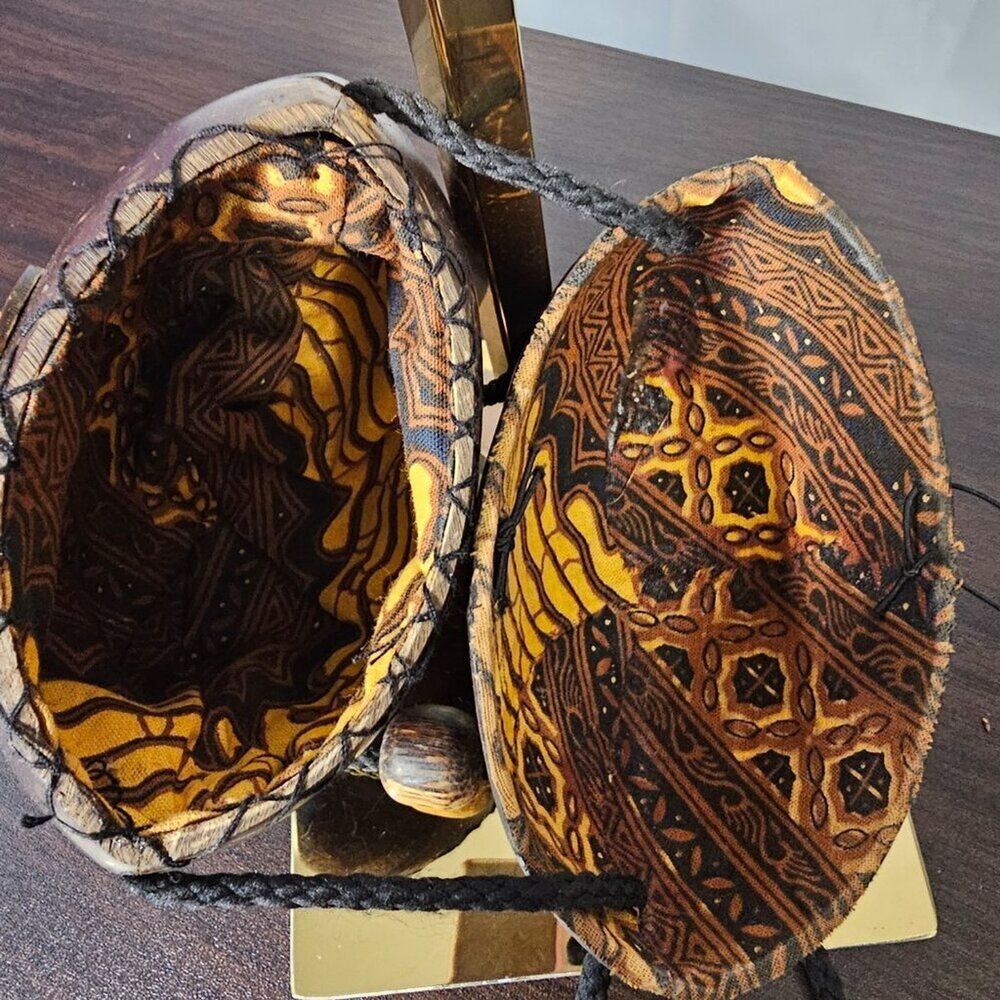 Handmade Coconut Shell Purse Boho Tropical Beach Festival Crossbody Bag Unique - Picture 8 of 10
